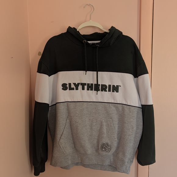 Colorblock Hooded Sweatshirt - Black/White/Gray - Picture 6 of 6